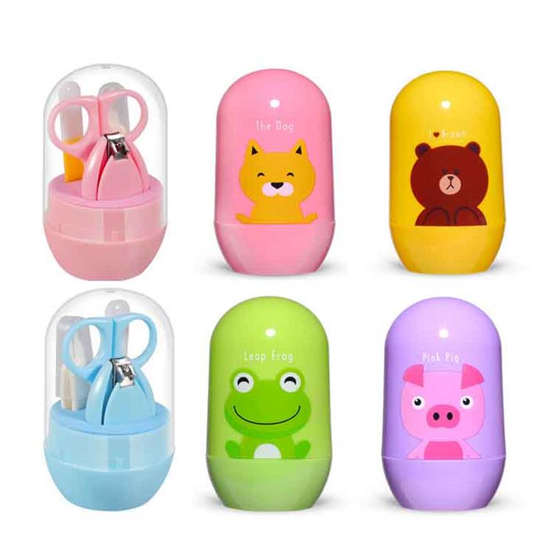 4 Stks/set Veilig Baby Nail Care Set Nail Cutter Baby Booger Clip Care Set Draagbare Zuigeling Nagelknipper Leuke Clipper cutter Schaar