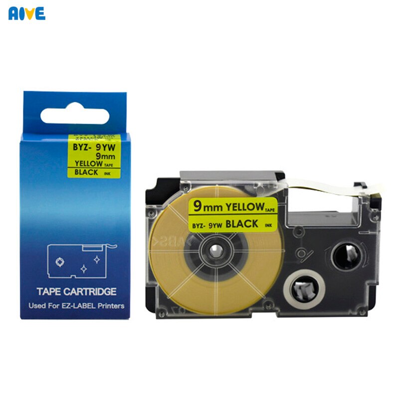 Aive Label Tape 9mm Multicolor Casio XR-9WE XR-9YE XR-9GD Compatible for Casio KL-60 KL-7400 KL-820 KL120 EZ HD1 Label Printers