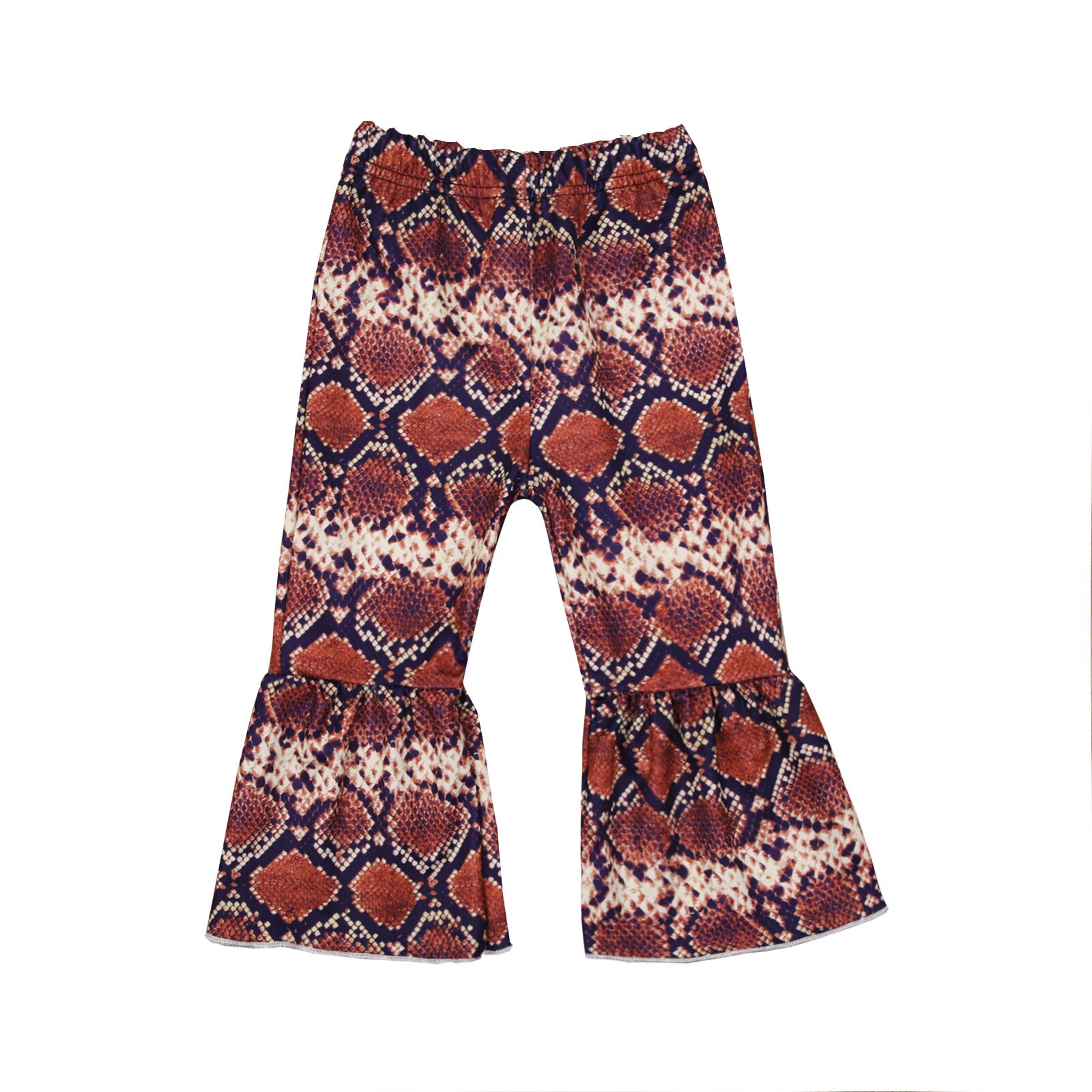 Kinder flare broek voor babymeisjes, kinder trompet ruches slangenpatroon luipaardprint broek voor peuters babykleding: A / 5-6 jaar