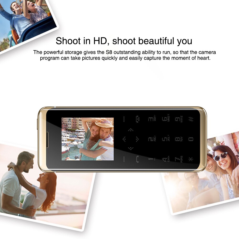 Originele mini-celular studenten  mp3 bluetooth taiml  s8 kleine mobiele telefoon stofdicht schokbestendig luxe trilfunctie mobiele telefoon