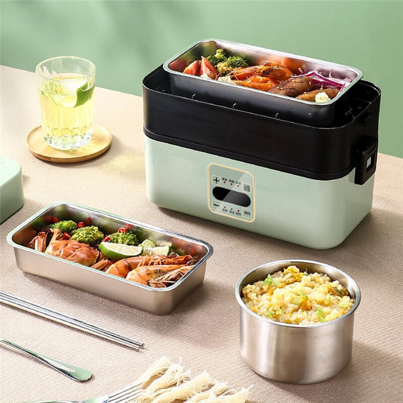 Electric Microwave Heating Lunch Box Food Storage Container for Student Office Worker Double-layer Insulation Lunch Container