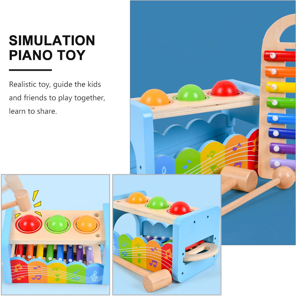 1Pc Children&#39;s Early Learning Plaything Wooden Plaything for Children (Blue)