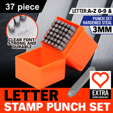 37pz impostato di punzoni per numeri e lettere impostato di punzoni cavi in metallo in acciaio temprato impostato di strumenti per bricolage artigianali
