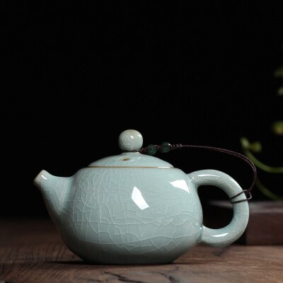 Juego de té de cerámica, tetera china antigua de arcilla yixing, glaseado craquelado, Ge Kill Longquan Celadon Zisha, artes Tay Thi: H