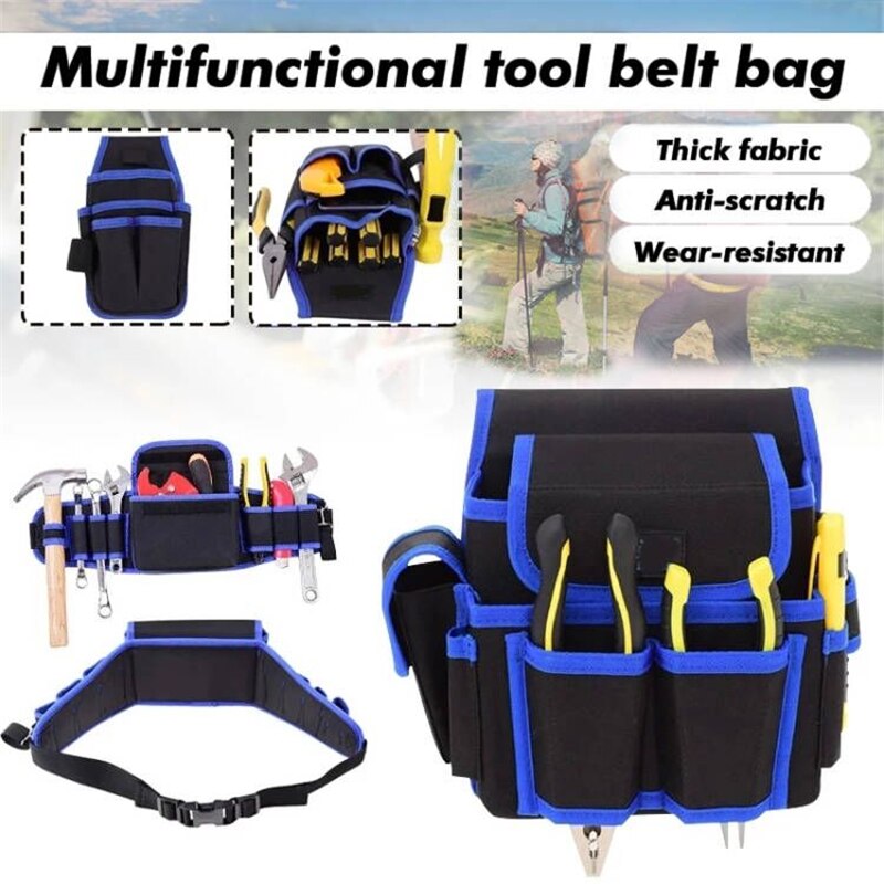 Multi-function Waist Pack Repair Tool Storage Bag Oxford Cloth Hardware Tool Pocket Wrench Pliers Electrician Tool Belt Bag