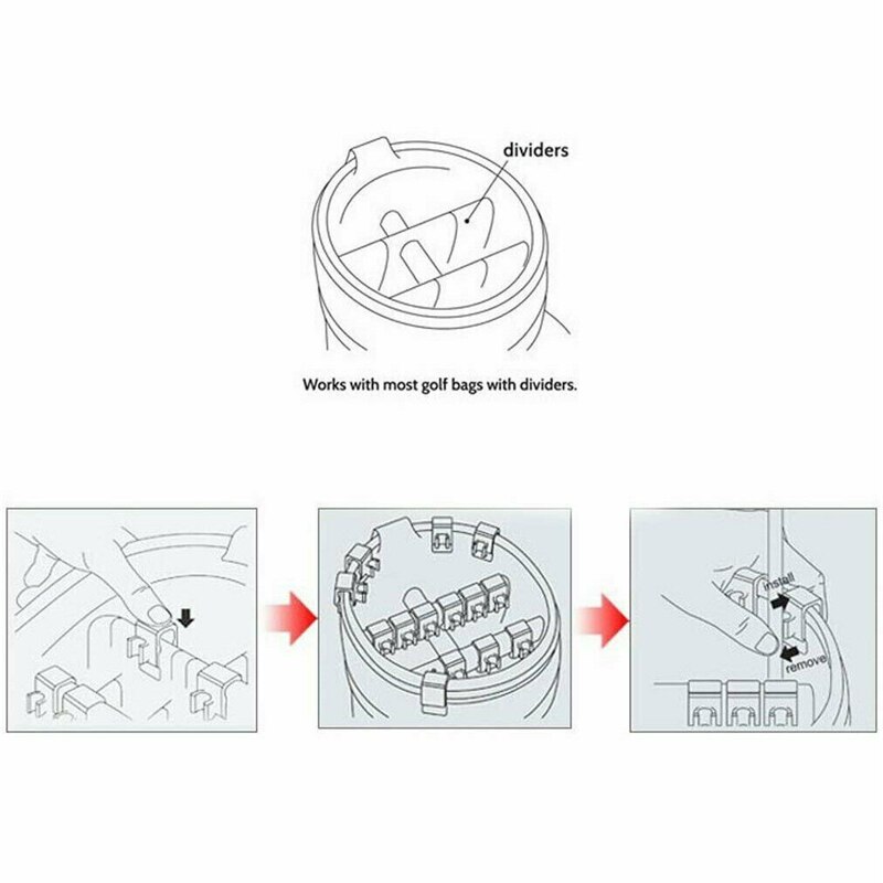 14Pcs Golf Club Clip Op Klem Houder Stand Organizer Club Aid Tool Bag Clip Voor Golfbal Mark Training aids Golf Accessoires