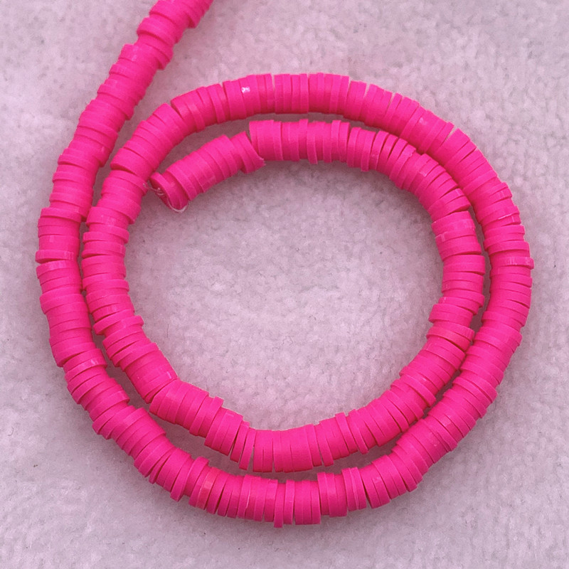 6mm Flat Round Handmade Polymer Clay Beads Spacers Loose Disc Bead for Jewelry Making Findings DIY