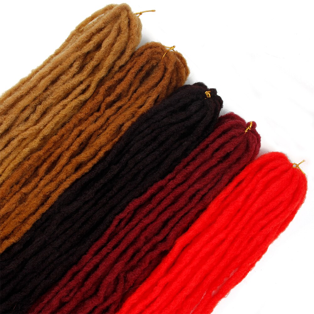 Synthetic Dread locks Soft Hair Black Red Brown Golden Hair Twist Braids Crochet Braiding Extension Braids Hair Pieces