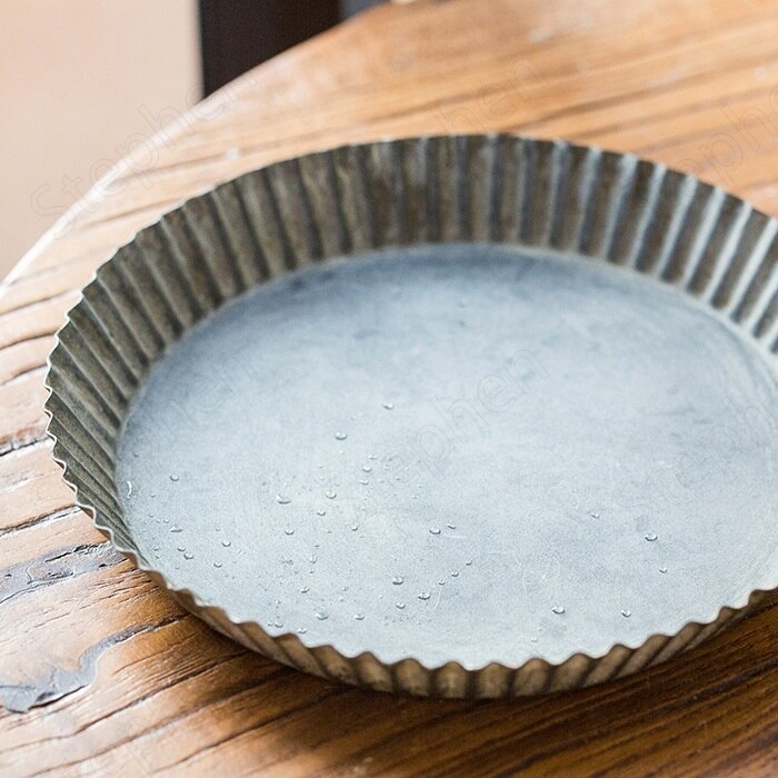 Plato de postre de hierro forjado, platos nórdicos Vintage para fruta, platos de pastel desgastados de Metal, bandeja de pastelería para té de la tarde, decoración de boda