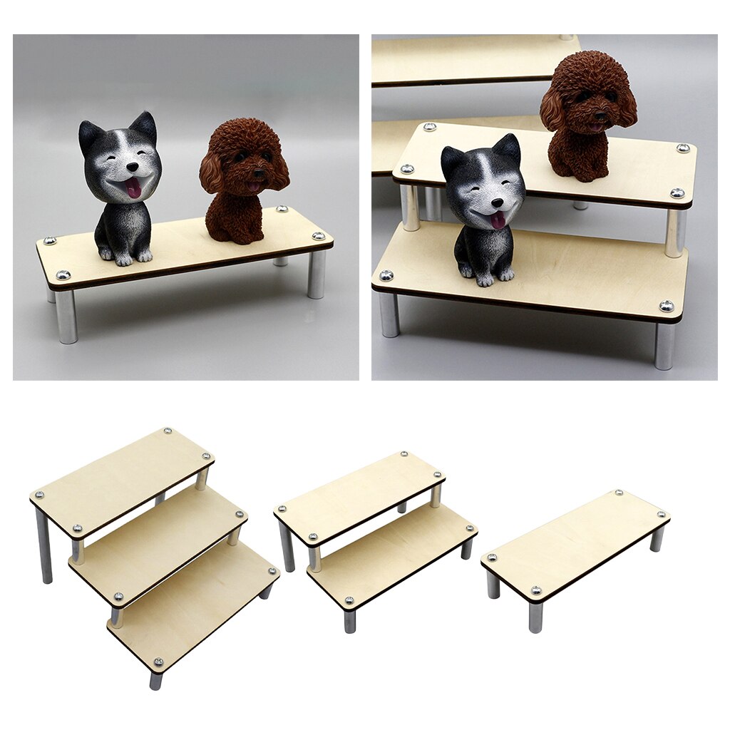 Wood Shelf Table Top Retail Display Riser Toy Doll Display Collections Organizer