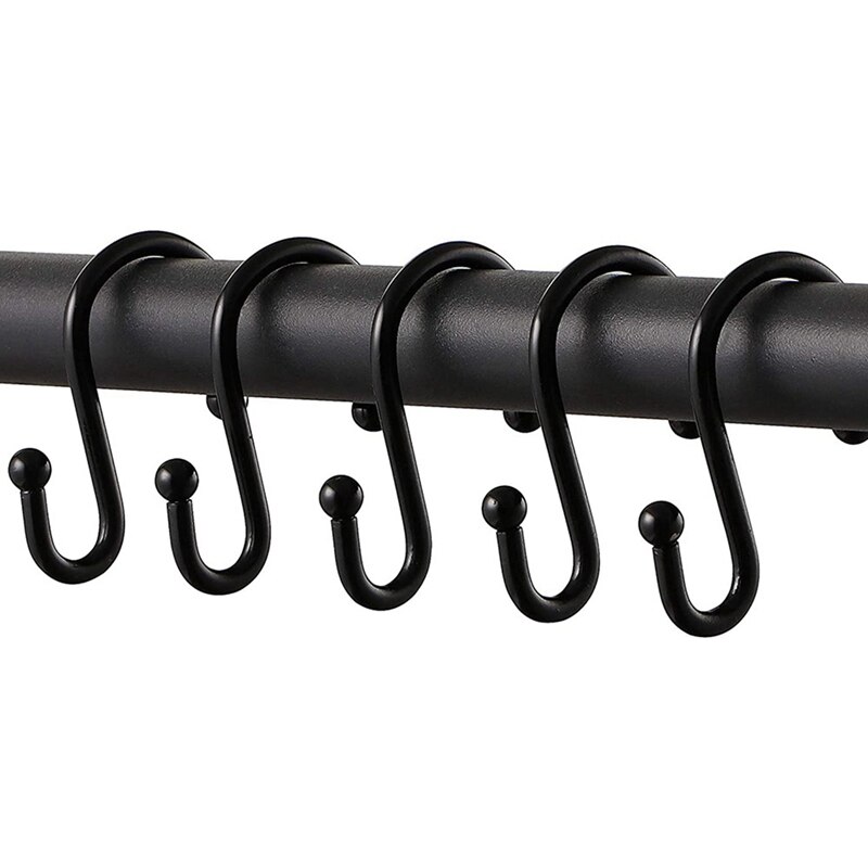 Crochet métallique cylindrique pour rideau de douche, crochet collant pour rideau