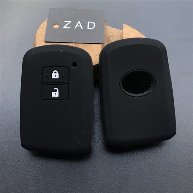 silicone Rubber Car Key Cover Case Bag Holder Shell for Toyota Camry RAV4 Yaris Avalon auris 2 Buttons Smart Car key: black
