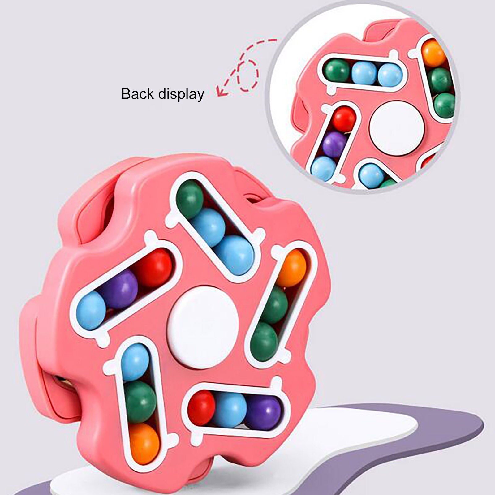 Rotating Magic Toy, Double-Sided Playable Circular Rotating Small Beads Kids Stress Relief Toy Funny Educational Game: B