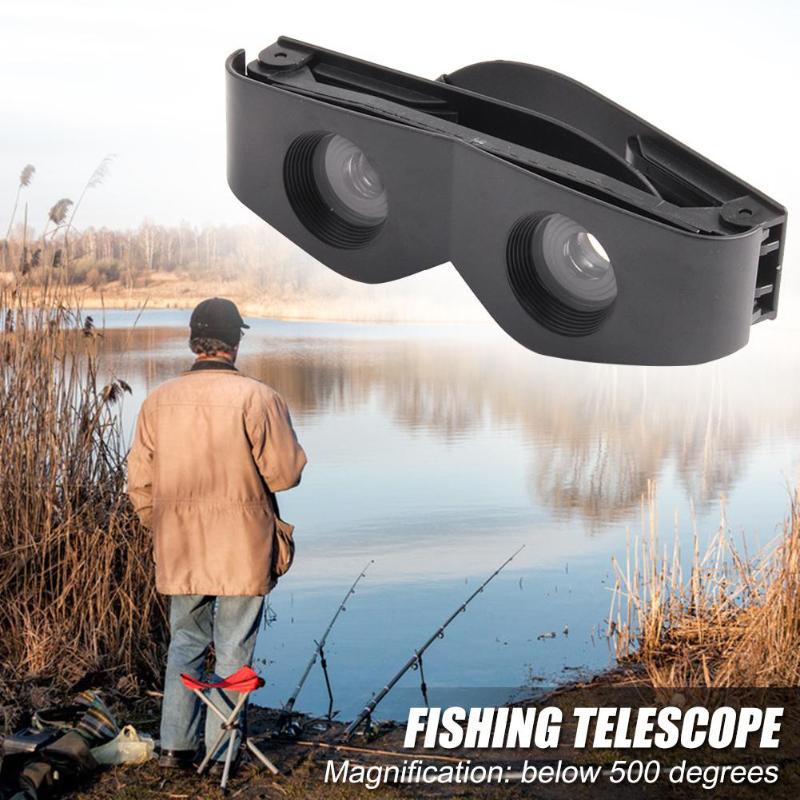Gafas telescópicas de pesca con marco de ABS, binoculares de lupa para exteriores, color negro,