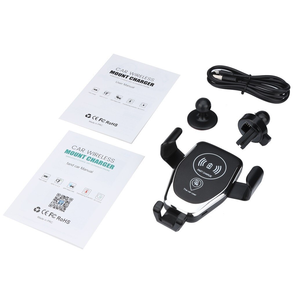 Wireless Charger In Car Mount Charging Holder Stand Bracket With Parking Positioning Chargers Chargeur de voiture Smartphone