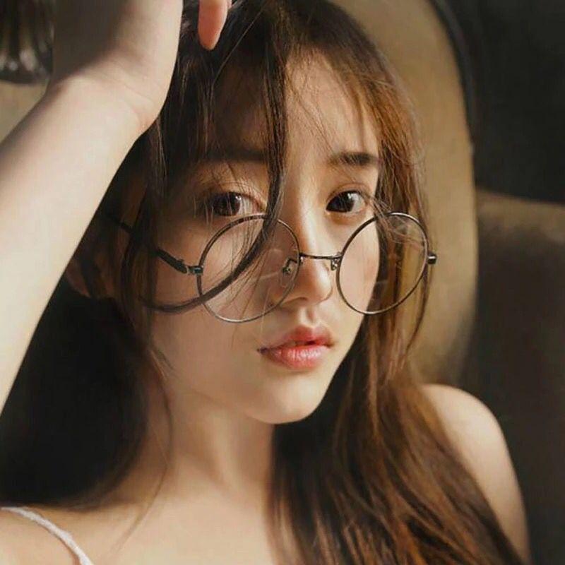 Vintage Retro Metal Frame Clear Lens women Glasses Nerd Geek Eyewear Eyeglasses Black Oversized Round Circle Eye Glasses