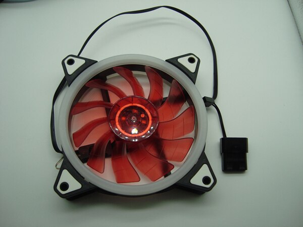 120mm aurora fan pc case fan 3 pin +4 pin led halo computer kølevifte hydraulisk leje ventilador pc køler 12v: Rød