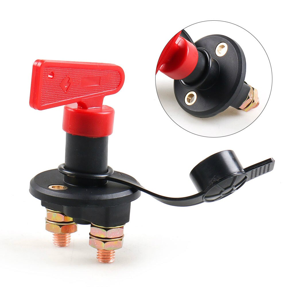 12V 24V Red Key Cut Off Battery Main Kill Switch Vehicle Car Modified Isolator Disconnector Car Power Switch for Auto truck boat