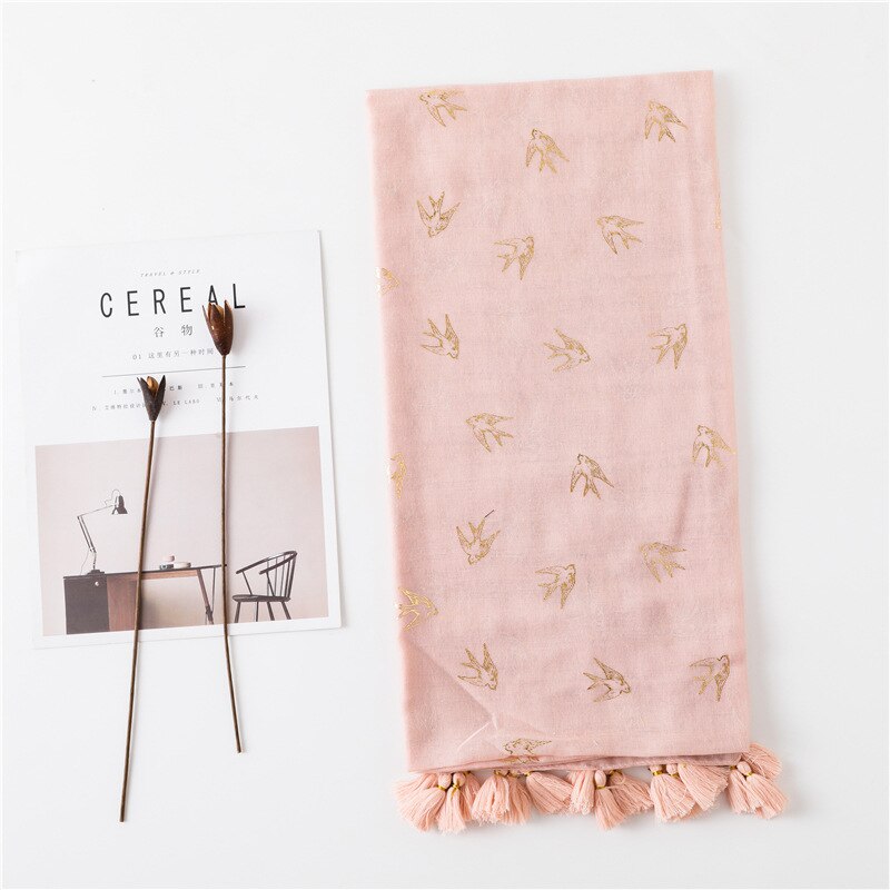 dyr skrive ut bomull skjerf til kvinne blomster svelg fugl pareo sarong badesuite dekke opp: Aa20070 rosa