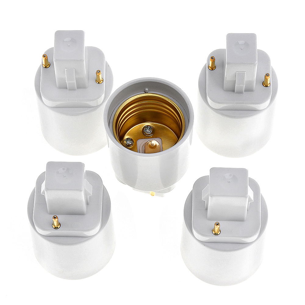 5 unids/lote G24 a E27 adaptador de Base de bombilla soporte de casquillo de lámpara LED convertidor de luz Universal con 2 pines