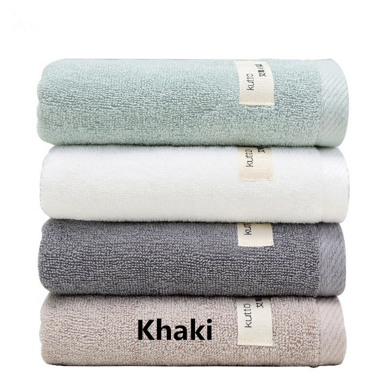 34X75Cm Effen Kleur Antibacteriële Alsem Katoen Handdoek Absorberende Huidvriendelijke Huishoudelijke Gezichtsreiniging Handdoeken: Khaki