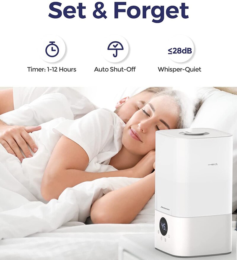 Aromacare 2.5L Cool Mist Air Humidifier with Essential Oil Diffuser Ultrasonic Top Fill Humidifier for Bedroom Baby Kids Plant