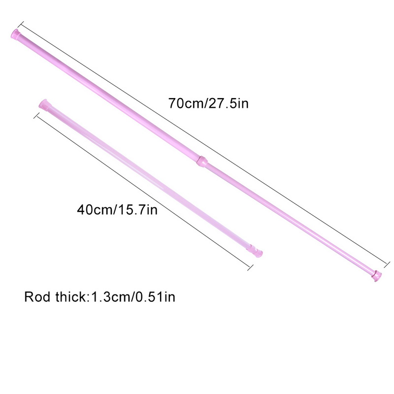 Telescoping Shower Curtain Rods And Accessories Adjustable Extendable Tension Pole Rod Hanger Spring Loaded Bathroom Product: Pink 40-70