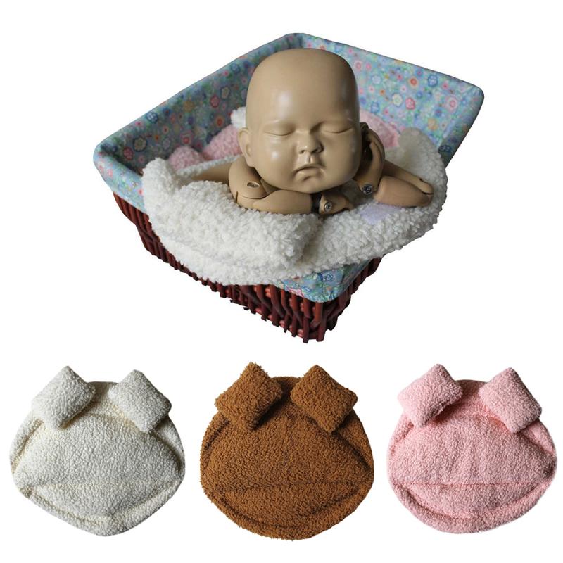 1 Pc Baby Deken Wol Pasgeboren Fotografie Props Baby Multifunctionele Modellering Pad Baby Honderd Dagen Foto Props Accessoires: RANDOM COLOR