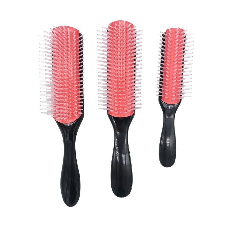 9-Rijen Detangling Hair Brush Denman Ontklitter Haarborstel Scalp Massager Rechte Krullend Nat Haar Kam