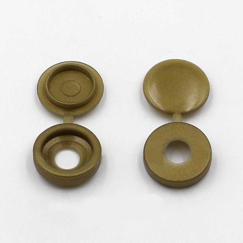 50pcs Plastic Conjoined Screw Cover Folding Screw Hole Cover with Cap Furniture Screw Bolts Beautification Decorative Buckle: bronze