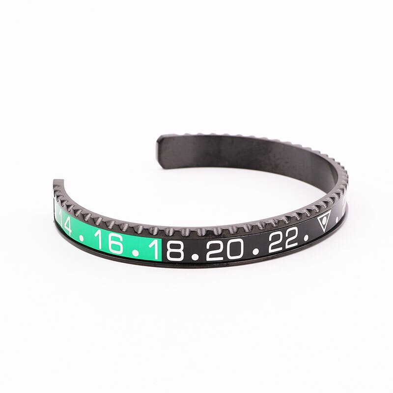 Bracciale rigido da uomo in acciaio inossidabile 316L con numeri di velocità in acciaio inossidabile 316L: 18
