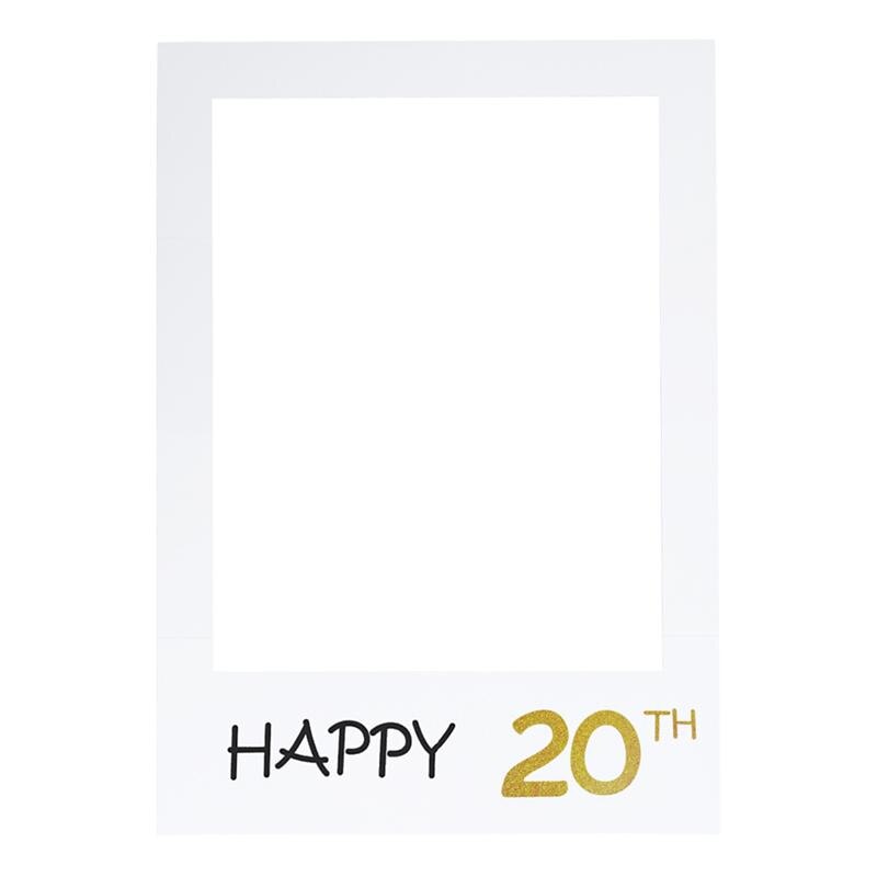 1pc grattis på födelsedagen fotoram födelsedagsbilder jubileumsutskärningar monter rekvisita fest gynnar förnödenheter dekoration: Glad 20