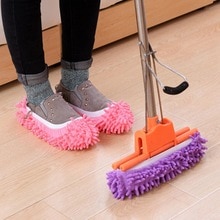 1 pari pehmeä talon lattian moppaus puhdistus tossut kengät kansi moppi pölynpuhdistin