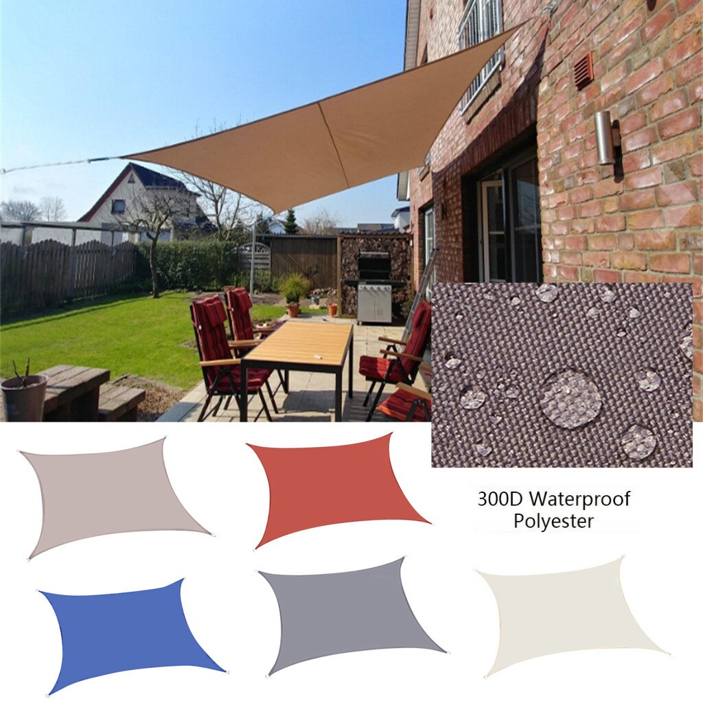 Garden Sun Shelter Waterproof Sunshade Protection Outdoor Canopy Patio Pool Shade Sail Awning Camping Shade Cloth Large #T1G
