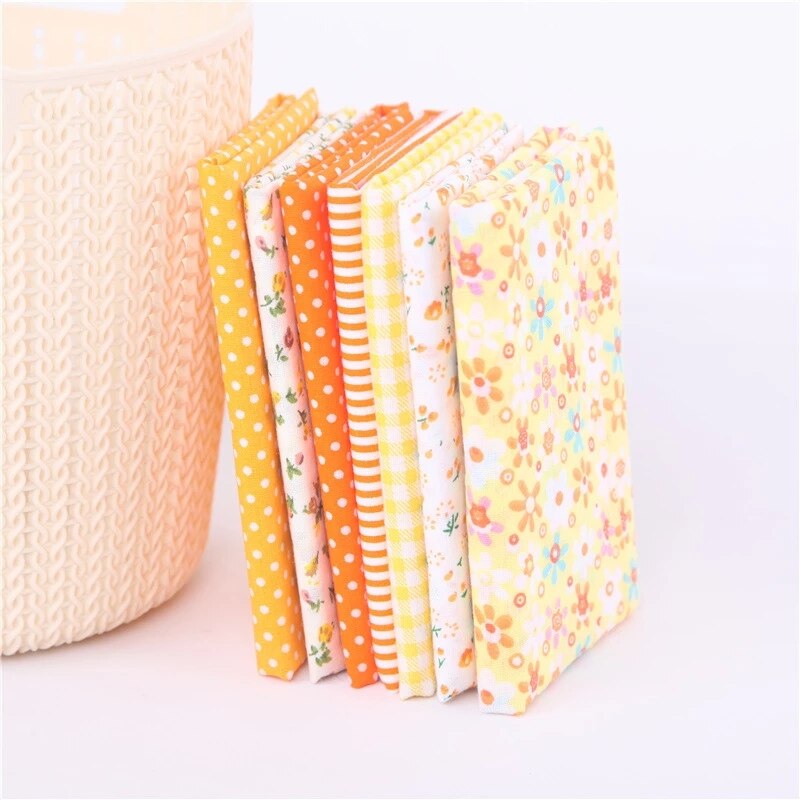 7pcs Cotton Fabric Printed Cloth Sewing Fabrics for Patchwork Needlework DIY Accessories Handmade Material Fabric Scraps 50x50