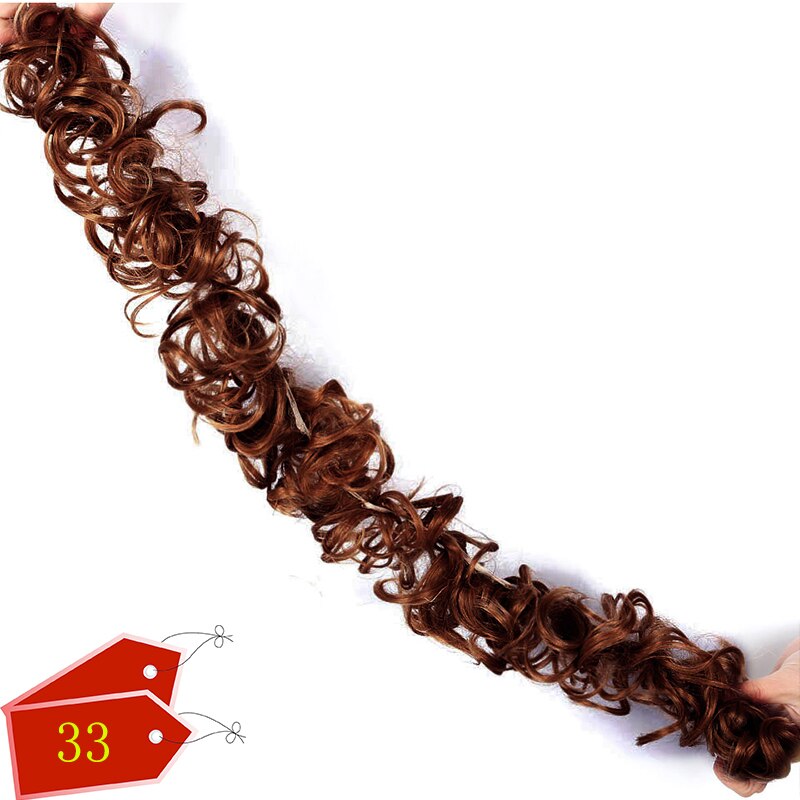 DIANQI un moño rizado con una banda de goma atada alrededor del moño y una cola de caballo envuelta alrededor del cabello de una mujer: 33