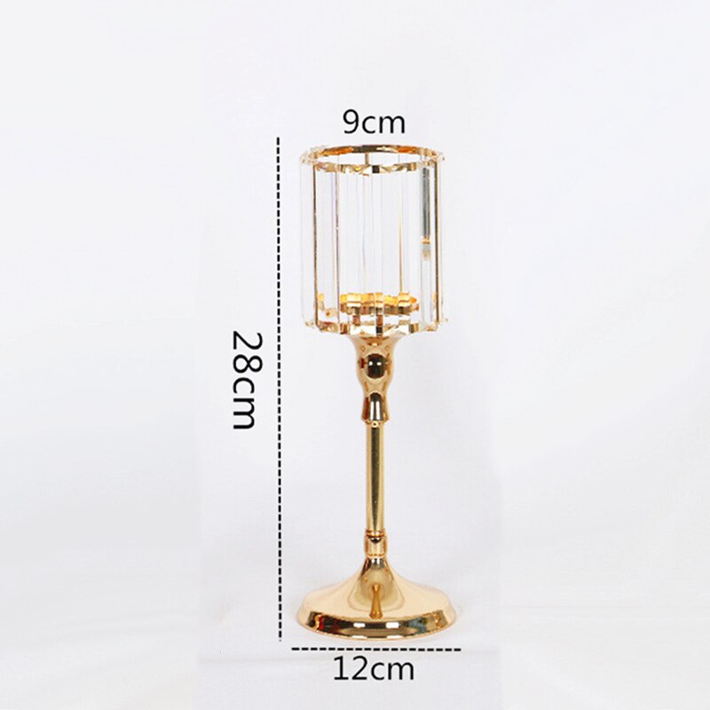 Metallinen kynttilänjalka isot kristallit kynttilänjalka kullattu hääkeskus romanttinen kodin pöytäkoristelu: H 28cm