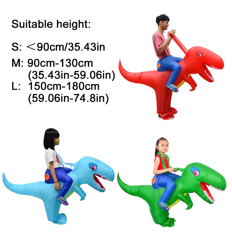 Inflatable Adults Children Riding Dinosaur Costume Masquerade Cosplay Wildlife Clothes Halloween Party Role Play Props