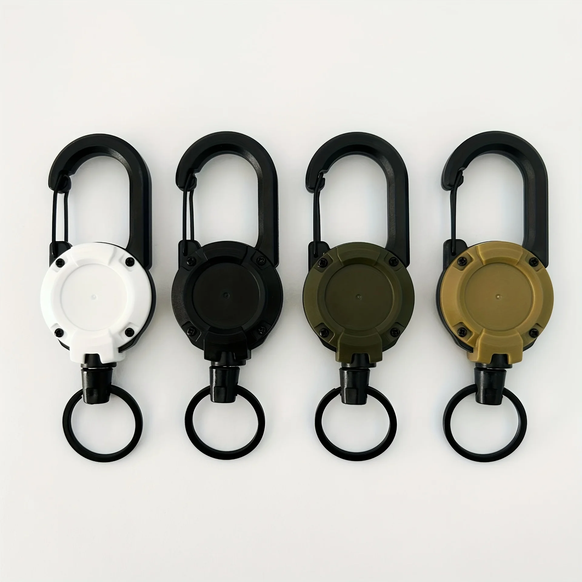 1/2/4 Uds soportes retráctiles extensibles llavero carretes de insignia Clip resistente con mosquetón llavero para hombres bolsas al aire libre