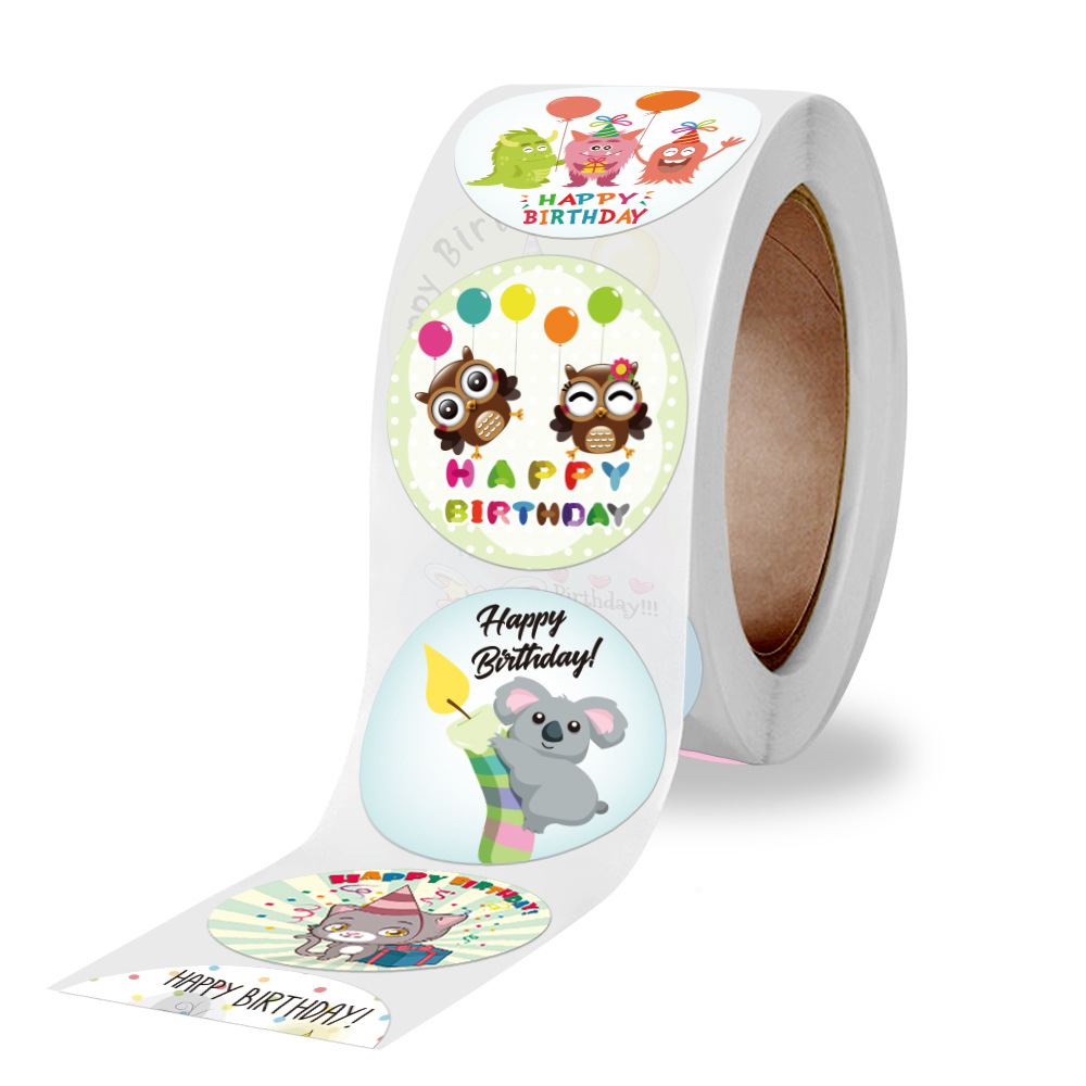 100-500pcs "Happy Birthday" Sticker Envelope Sealing Label Sticker Color Waterproof Sticker Party Party Sticker