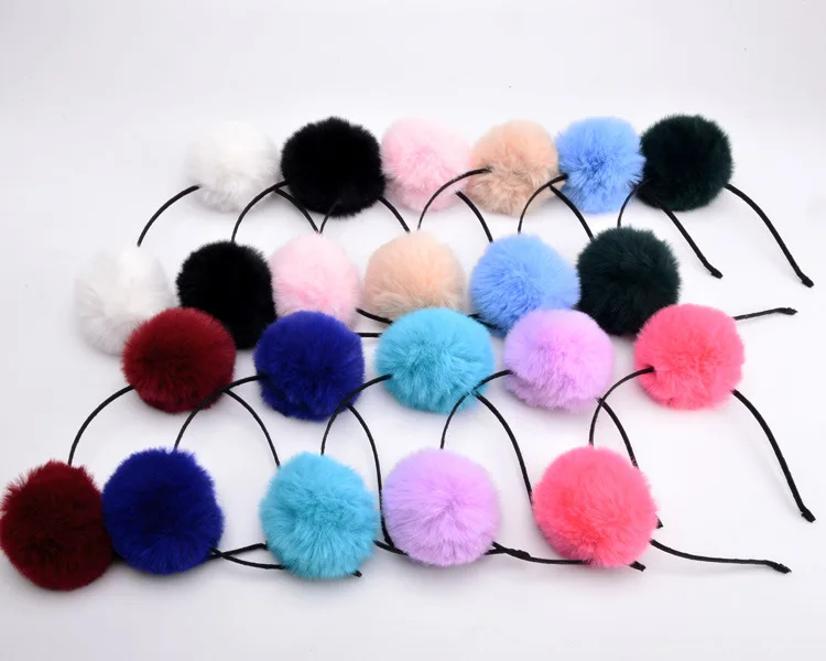 Schattige pomponbal oortjes pluizige balletjes leuke haarband haarband mooie haaraccessoires