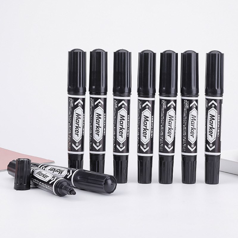 3 stücke/5 stücke Wasserdicht dauerhaft Marker Stifte Schwarz Blau verrotten Zwei Schreibfedern Öl Tinte Kein Verblassen Unterschrift Stift für Papier Metall Glas Kennzeichnung