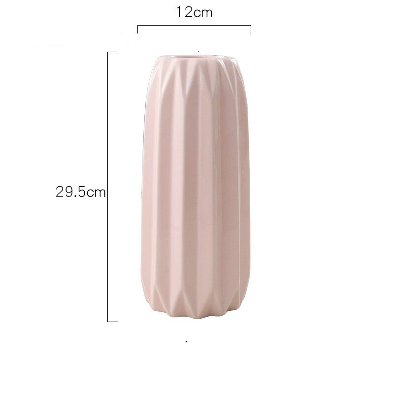 Moderne enkel origami keramikkvase farget pulver grå blå gul hvit store, mellomstore og små blomsteroppsatser: Burgunder