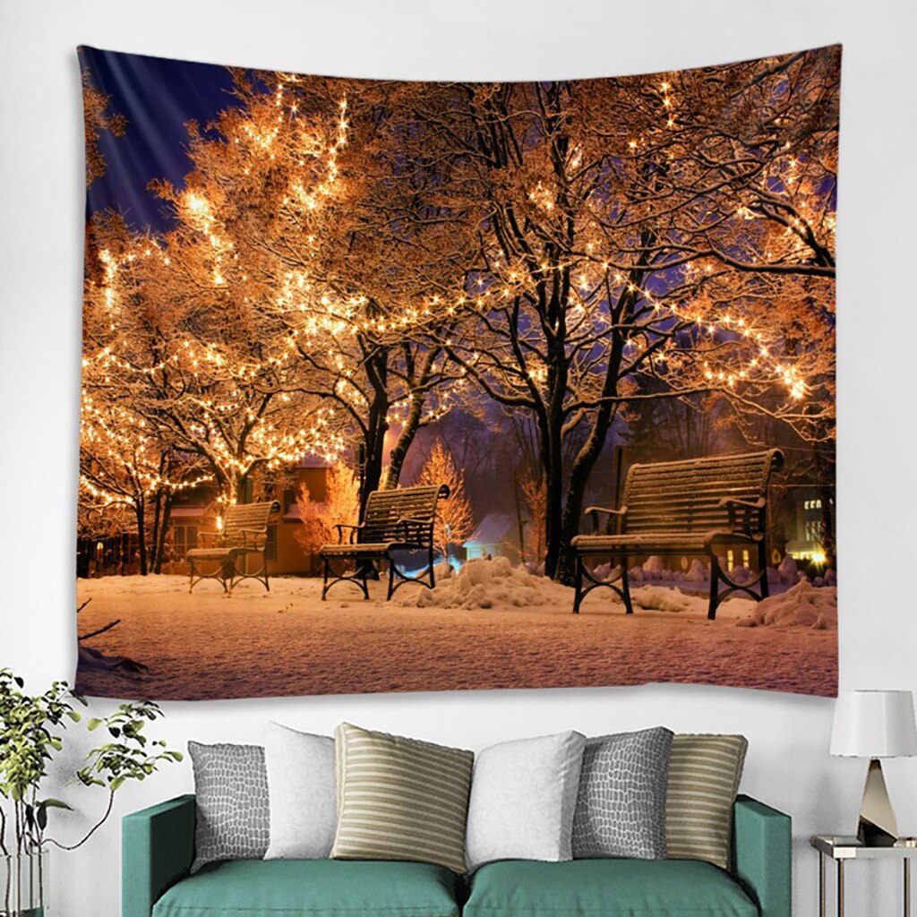 Noël tapisserie noël bonhomme de neige Art ornements noël décoration de la maison nouvel an revêtement mural tapisserie décoration # g30