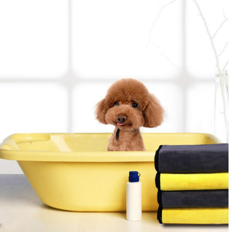 Toalla súper absorbente para mascotas, accesorios de fibra para baños de gatos y perros, de secado rápido, suministros de limpieza de baños, 1 Uds.