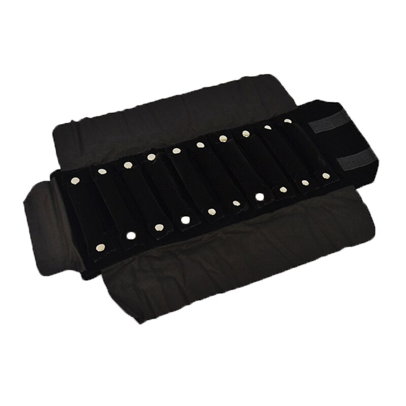 Jewelry Roll Organizer Bag - Soft Velvet Travel Ring Holder - Foldable Display Case