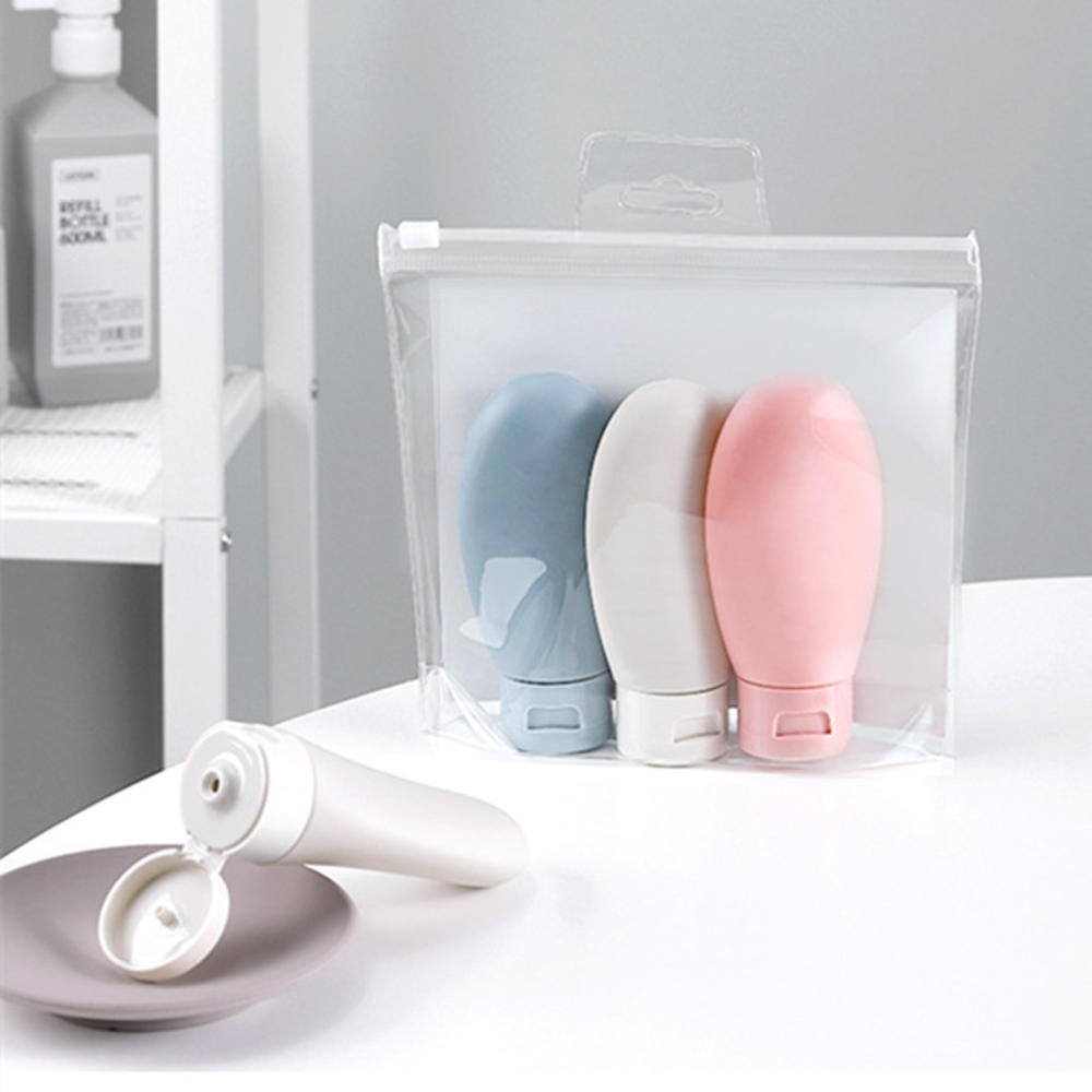 3 stk/sett reise etterfyllbart flaskesett bærbar essence shampoo dusjgel flasker beholder sminke beholder flaske