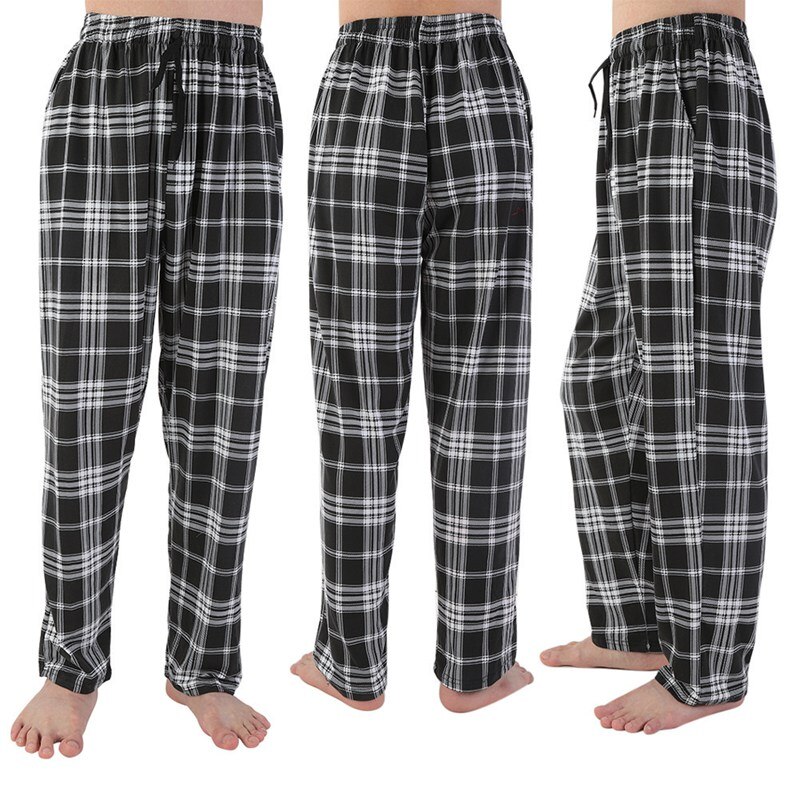 Zomer Katoen Slaap Bodems Mannen Eenvoudige Nachtkleding Broek Voor Mannelijke Casual Plaid Heren Broek Thuis Broek