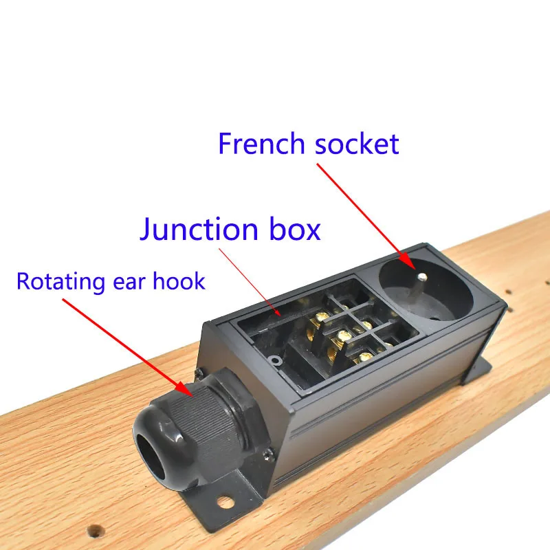 PDU power strip network cabinet rack wall desktop table bottom 1-11AC French socket with junction box No extension cable