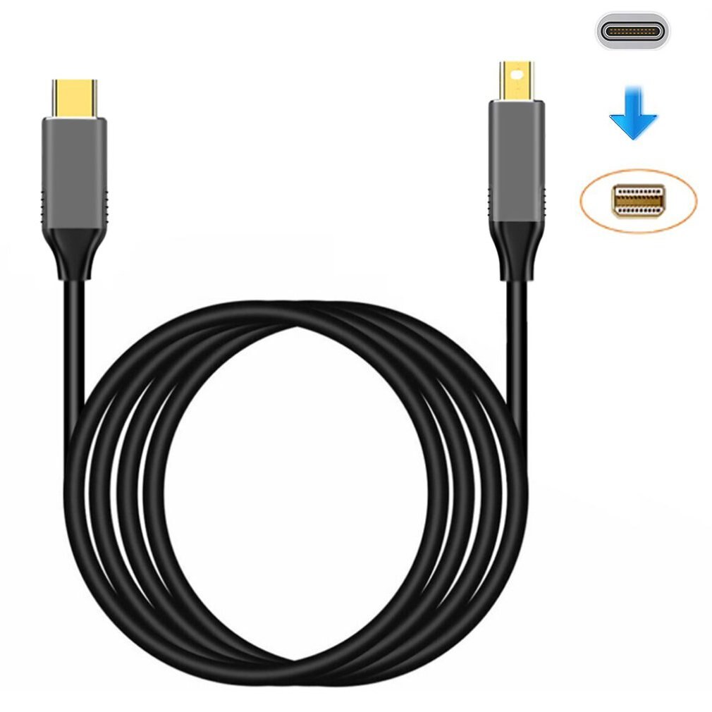 Usbc til mini displayport kabel 6ft usb type c tordenbolt 3 til mini dp ledning 4k praktiske bærbare kabler kombinert type onleny